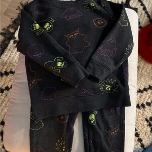 Cat & Jack Black Monster Print Kids Matching Set